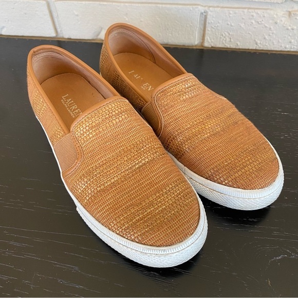 Lauren Ralph Lauren Shoes - Ralph Lauren Jinny Shoes 7 Camel Weave Slip On Loafer Country Club Cape Cod